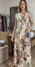 Vestido Longo Floral Tropical