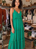 Vestido Longo Verde Esmeralda Boho - 3 Marias